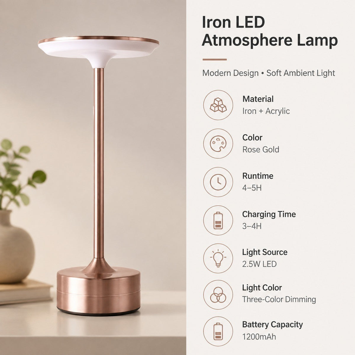 Iron Butterfly Table Lamp, /, Touch Dimming Night Light for Bedroom Bar