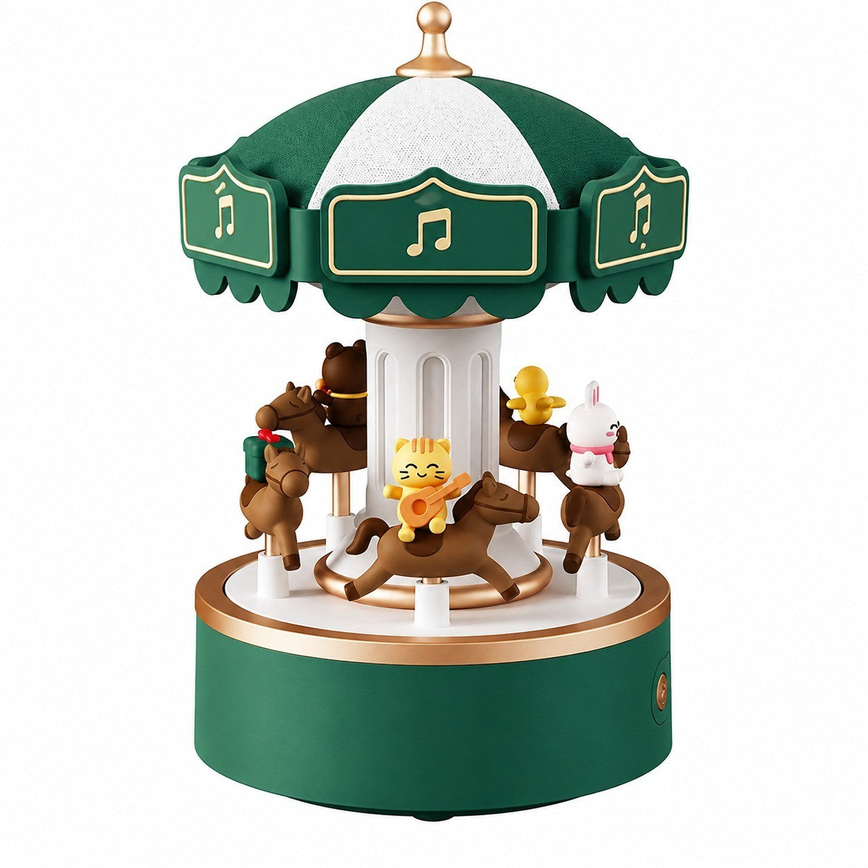 Carousel Music Box Night Light, Wireless Bluetooth Speaker, Girls Gift, Bedside Lamp Table – Green bluetooth