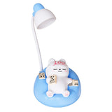 Rechargeable Silicone Cat Night Light, Soft Eye Protection, Tap Control, Gift for Girls – Blue