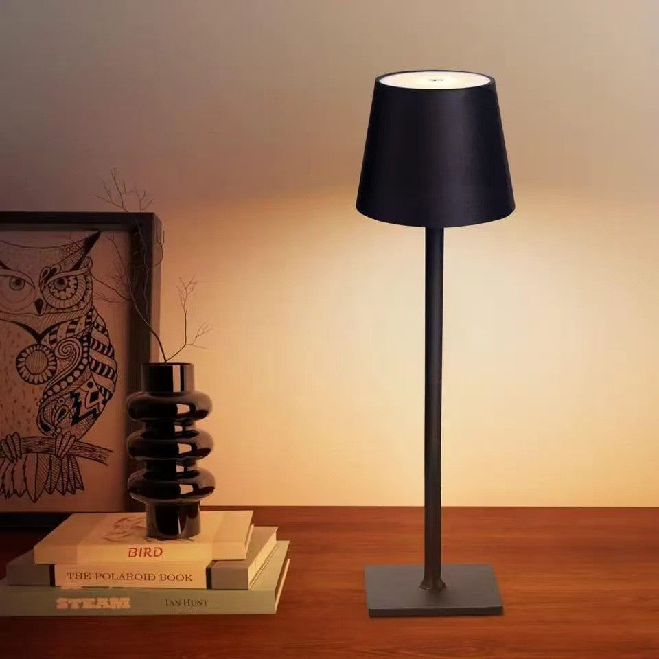 Rechargeable Touch Control Tall Table Lamp, Wireless Ambient Night Light for Bedroom