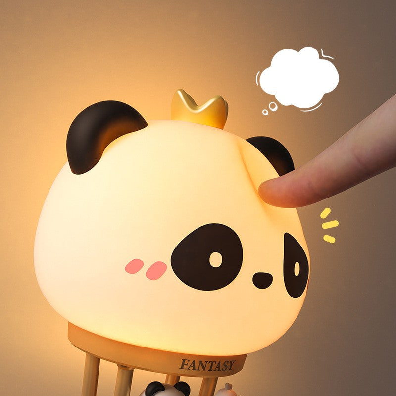 Silicone Panda Cartoon Night Light, Cute Desk Lamp, Touch USB, Birthday Gift Table Lamp
