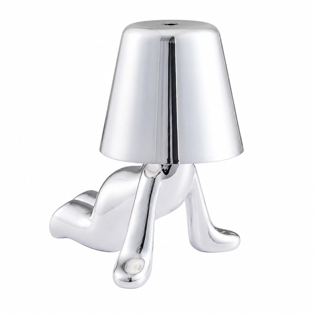 LED Thinker Golden Man Table Lamp, USB Charging, Bedside Desk Decor, Atmosphere Night Light – Section E silver