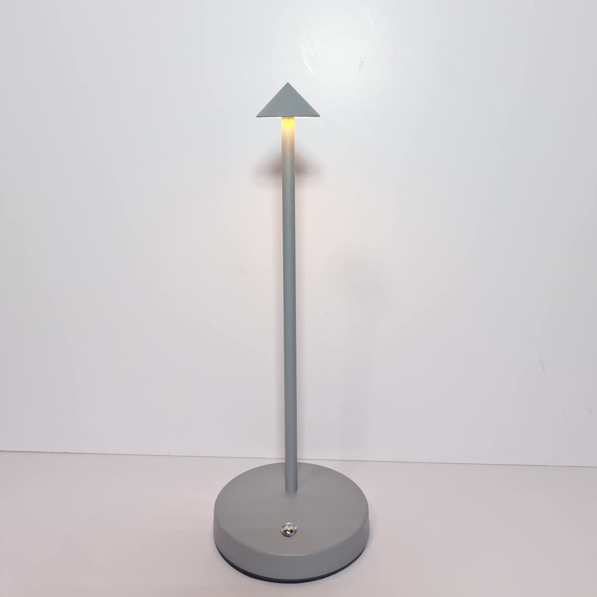 LED Table Lamp for Bedroom, Modern Simple Metal Desk Lamp, Wireless – Gray