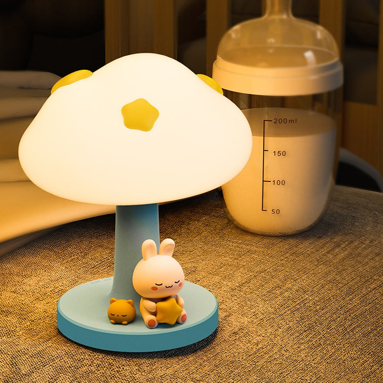 Cloud LED Night Light, USB Rechargeable Touch Lamp for Kids Bedroom, Silicone Desktop Table
