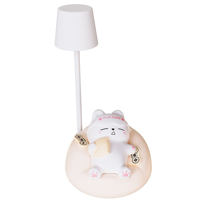 Rechargeable Silicone Cat Night Light, Soft Eye Protection, Tap Control, Gift for Girls