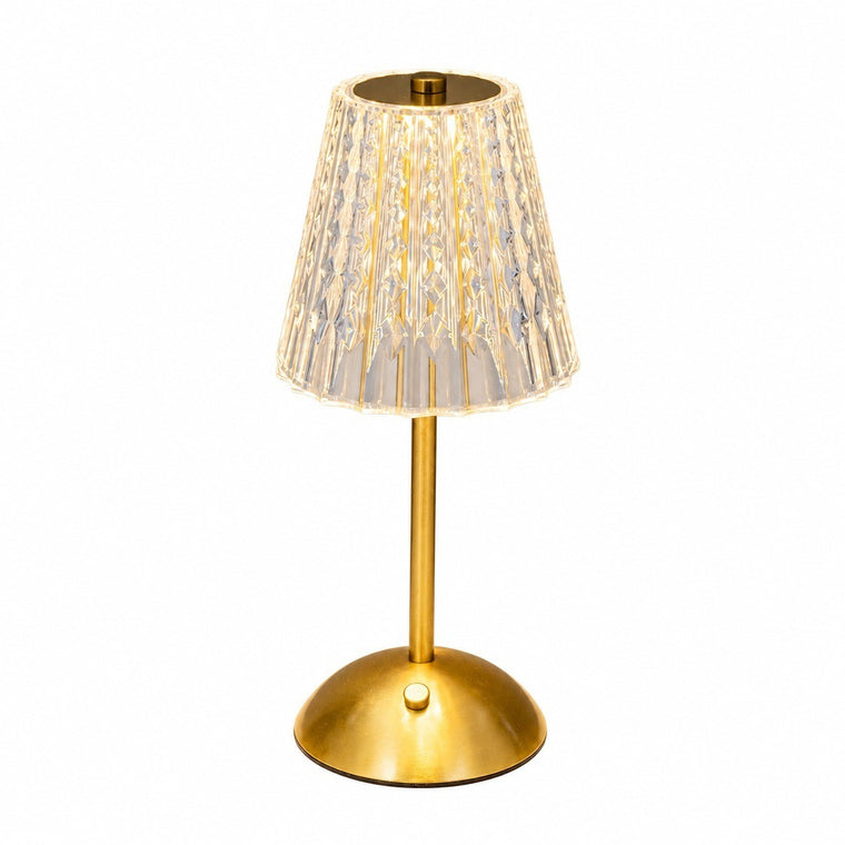 LED Crystal Night Light Table Lamp, Touch Control, Battery Powered, Warm, Bedroom Bar Decor – Warm light