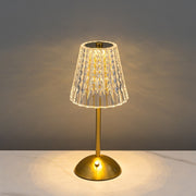 LED Crystal Night Light Table Lamp, Touch Control, Battery Powered, Warm, Bedroom Bar Decor