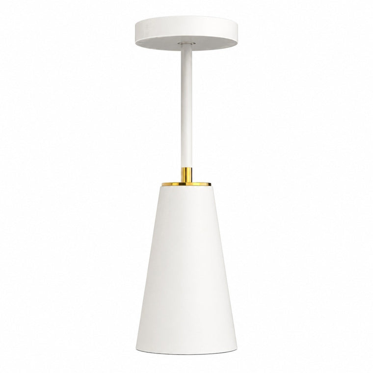 Metal LED Night Light, USB Rechargeable, Wireless Charging, Modern Simple Table Lamp for – White