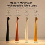 Modern Minimalist USB Rechargeable Table Lamp, Metal Base, Bedside Night Light for Living