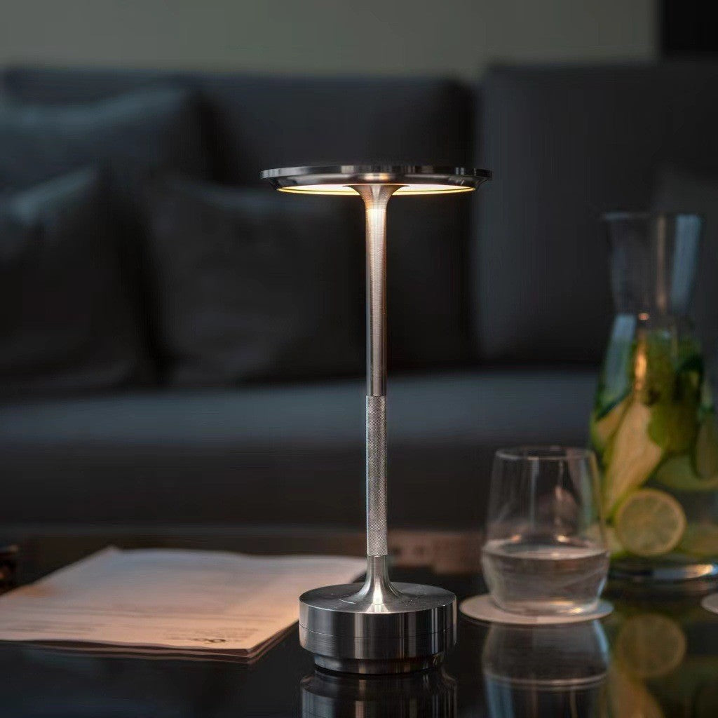 Aluminum UFO Table Lamp, Retro Creative, USB Rechargeable Touch LED, Eye Protection Night