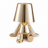 LED Thinker Golden Man Table Lamp, USB Charging, Bedside Desk Decor, Atmosphere Night Light – D gold