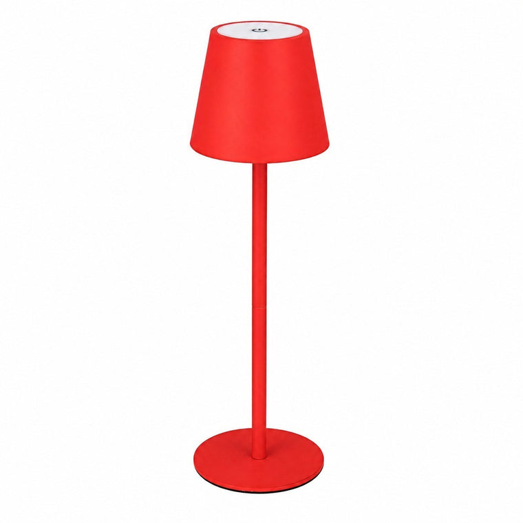Rechargeable Touch Control Tall Table Lamp, Wireless Ambient Night Light for Bedroom – Red