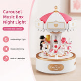 Carousel Music Box Night Light, Wireless Bluetooth Speaker, Girls Gift, Bedside Lamp Table