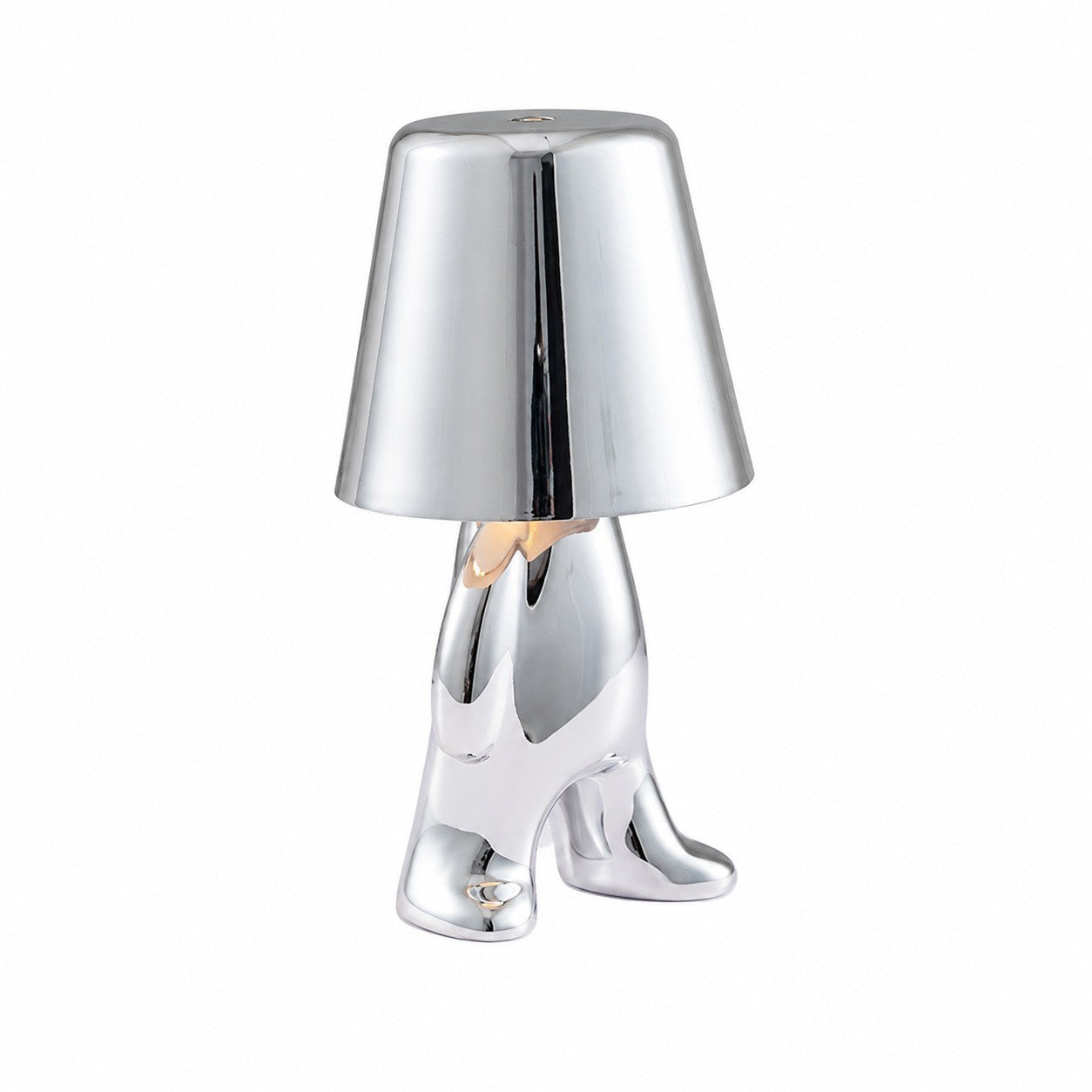 LED Thinker Golden Man Table Lamp, USB Charging, Bedside Desk Decor, Atmosphere Night Light – Section A silver