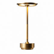 USB Rechargeable Touch Table Lamp, Aluminum I-Shaped, Eye Protection LED Night Light – Gold