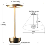 USB Rechargeable Touch Table Lamp, Aluminum I-Shaped, Eye Protection LED Night Light