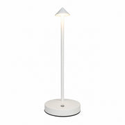 LED Table Lamp for Bedroom, Modern Simple Metal Desk Lamp, Wireless – White