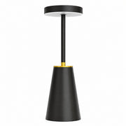 Metal LED Night Light, USB Rechargeable, Wireless Charging, Modern Simple Table Lamp for – Black