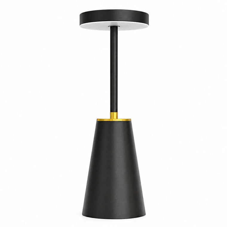 Metal LED Night Light, USB Rechargeable, Wireless Charging, Modern Simple Table Lamp for – Black