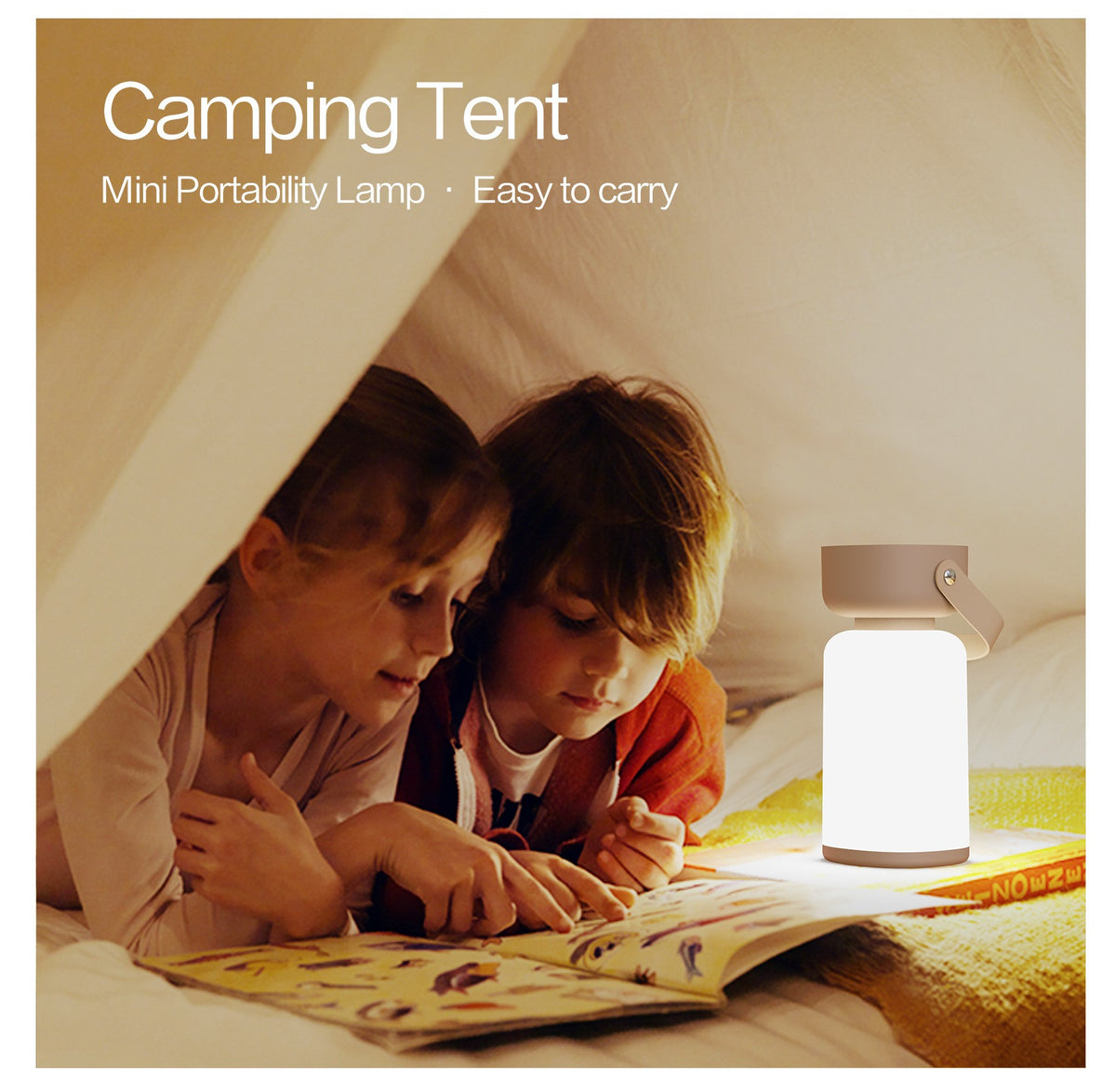 Portable LED Table Lamp, Touch Control, Rechargeable, Camping & Night Light
