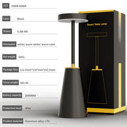 Metal LED Night Light, USB Rechargeable, Wireless Charging, Modern Simple Table Lamp for