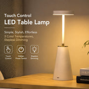 Metal LED Night Light, USB Rechargeable, Wireless Charging, Modern Simple Table Lamp for