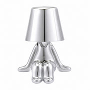 LED Thinker Golden Man Table Lamp, USB Charging, Bedside Desk Decor, Atmosphere Night Light – Section C silver