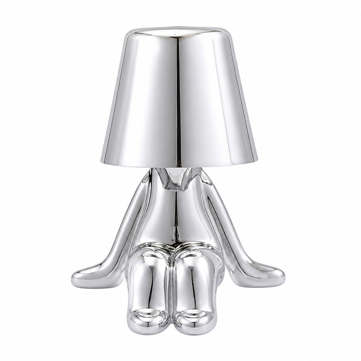 LED Thinker Golden Man Table Lamp, USB Charging, Bedside Desk Decor, Atmosphere Night Light – Section C silver