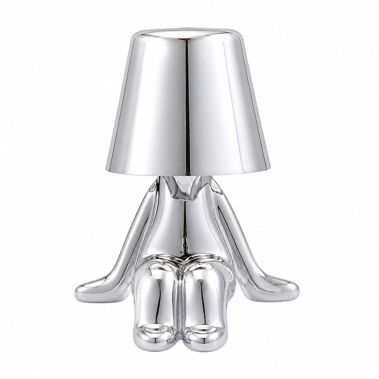 LED Thinker Golden Man Table Lamp, USB Charging, Bedside Desk Decor, Atmosphere Night Light – Section C silver