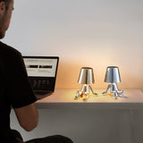 LED Thinker Golden Man Table Lamp, USB Charging, Bedside Desk Decor, Atmosphere Night Light