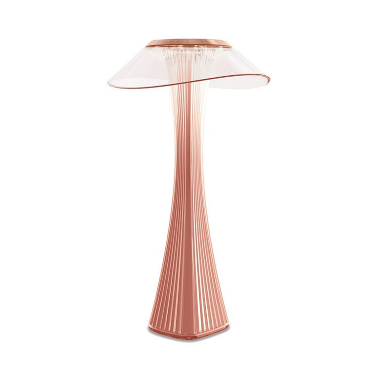 Small Waist Table Lamp, LED Touch Charging, 3-Color Dimmable, USB, Bedside Night Light – Rose Gold