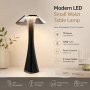 Small Waist Table Lamp, LED Touch Charging, 3-Color Dimmable, USB, Bedside Night Light