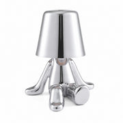 LED Thinker Golden Man Table Lamp, USB Charging, Bedside Desk Decor, Atmosphere Night Light – Section D silver