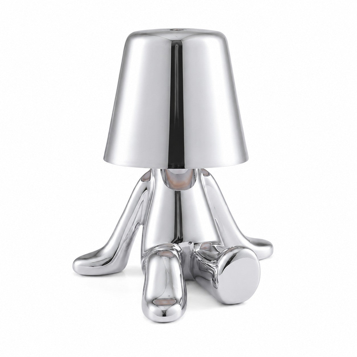 LED Thinker Golden Man Table Lamp, USB Charging, Bedside Desk Decor, Atmosphere Night Light – Section D silver