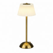 Pleated Fabric Metal Table Lamp, Rechargeable Touch Night Light, 3 Color, Bedside – Pleated no. 2-light brown-rechargeable three colors