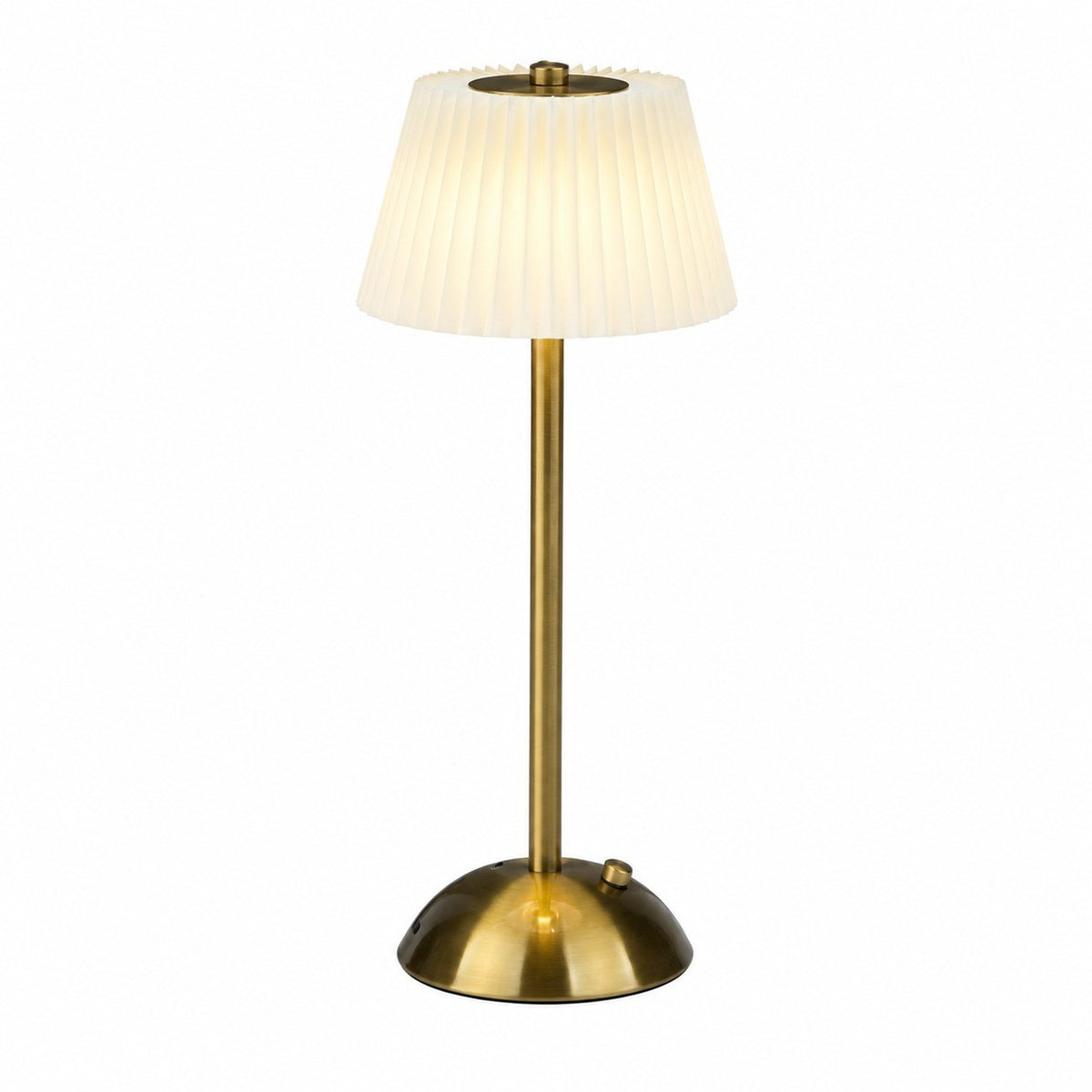 Pleated Fabric Metal Table Lamp, Rechargeable Touch Night Light, 3 Color, Bedside – Pleated no. 2-light brown-rechargeable three colors