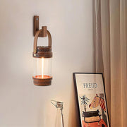 Retro Solid Wood Aromatherapy Lamp, Rechargeable Soft Filament Bedside Night Light Table