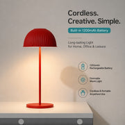 LED Rechargeable Table Lamp, Dimmable Bedside Night Light, Modern Decor for Bedroom Desk