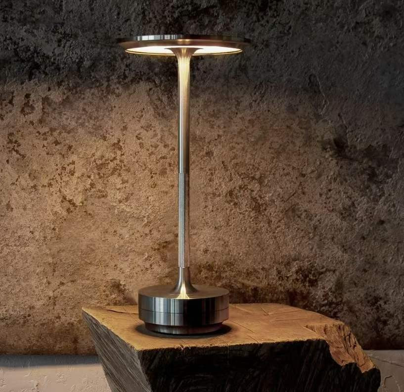 Aluminum UFO Table Lamp, Retro Creative, USB Rechargeable Touch LED, Eye Protection Night