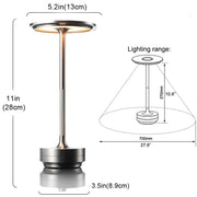 USB Rechargeable Touch Table Lamp, Aluminum I-Shaped, Eye Protection LED Night Light
