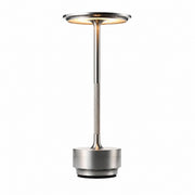 USB Rechargeable Touch Table Lamp, Aluminum I-Shaped, Eye Protection LED Night Light – Silver
