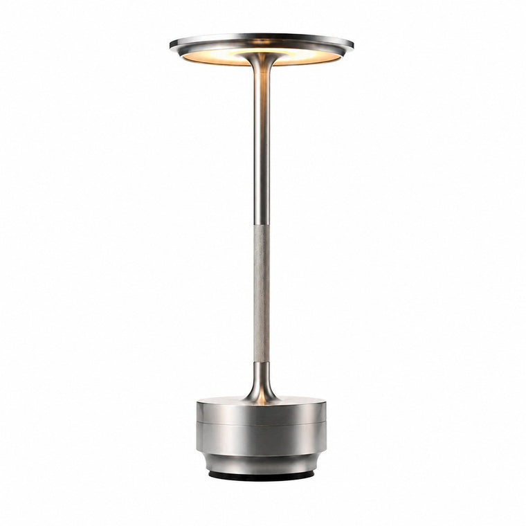 USB Rechargeable Touch Table Lamp, Aluminum I-Shaped, Eye Protection LED Night Light – Silver
