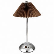 Chinese Style Pleated Fabric Night Light, Bauhaus Luxury, Touch Switch, for Bedroom Living – Type c-coffee luxury silver