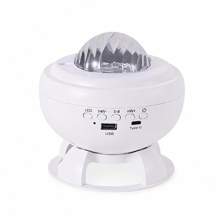 Bluetooth Speaker Aurora Lamp, Starry Sky Projector, Moon Light, Rechargeable Table Lamp – Rechargeable bluetooth speaker aurora white