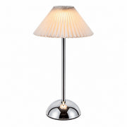 Chinese Style Pleated Fabric Night Light, Bauhaus Luxury, Touch Switch, for Bedroom Living – Type c-pink luxury silver