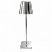 Rechargeable High-Footed Ambient Table Lamp, Metal, Touch Switch, for Restaurant Bar – Silver metal tall weights