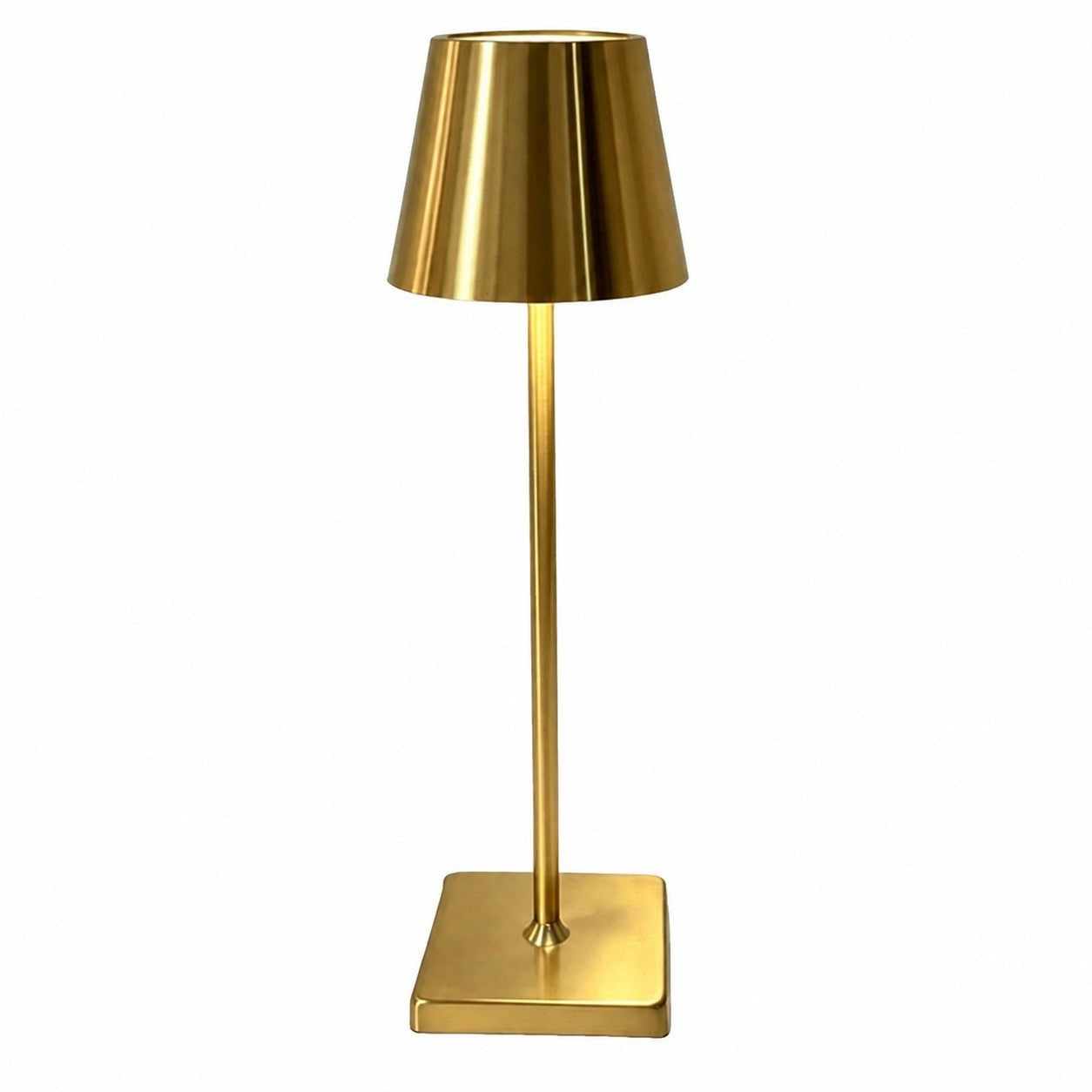 Rechargeable High-Footed Ambient Table Lamp, Metal, Touch Switch, for Restaurant Bar – Gold metal tall weights