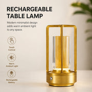 Rechargeable Outdoor Table Lamp, Touch Sensor Night Light, Color Changing, Metal, Modern