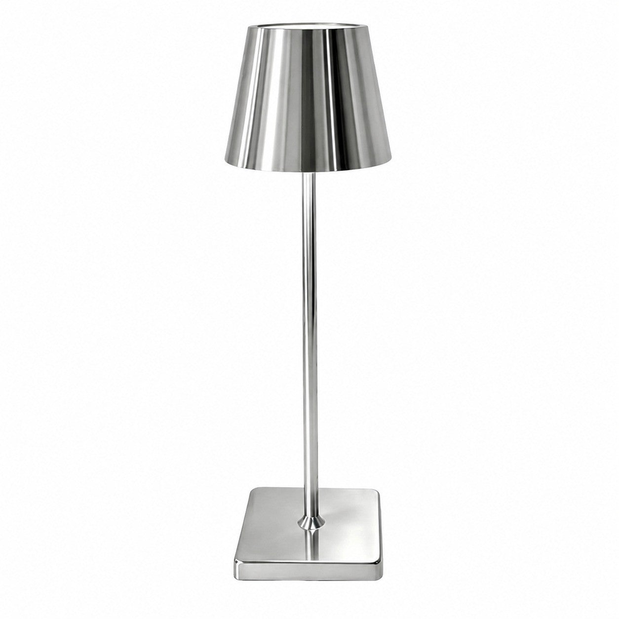 Metal Table Lamp for Living Room Bedroom, Long Stem Decorative Ambient Lighting, Home Bar – Silver metal tall weights