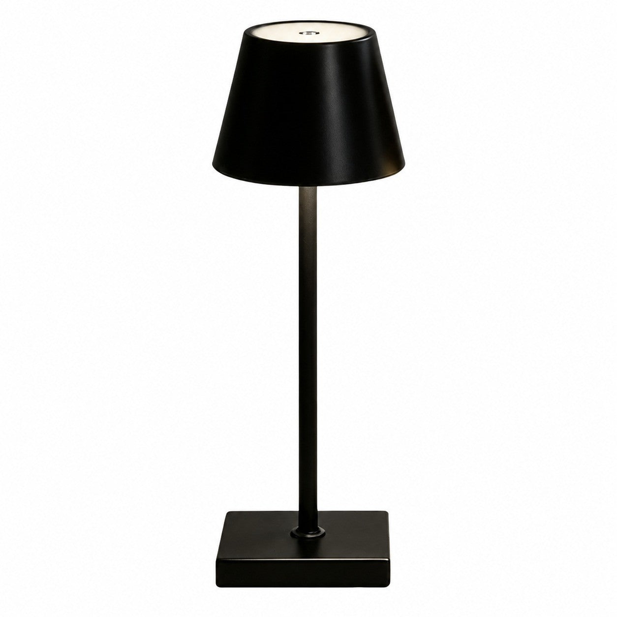 Metal Table Lamp for Living Room Bedroom, Long Stem Decorative Ambient Lighting, Home Bar – Black plastic weighted tall two-section pole
